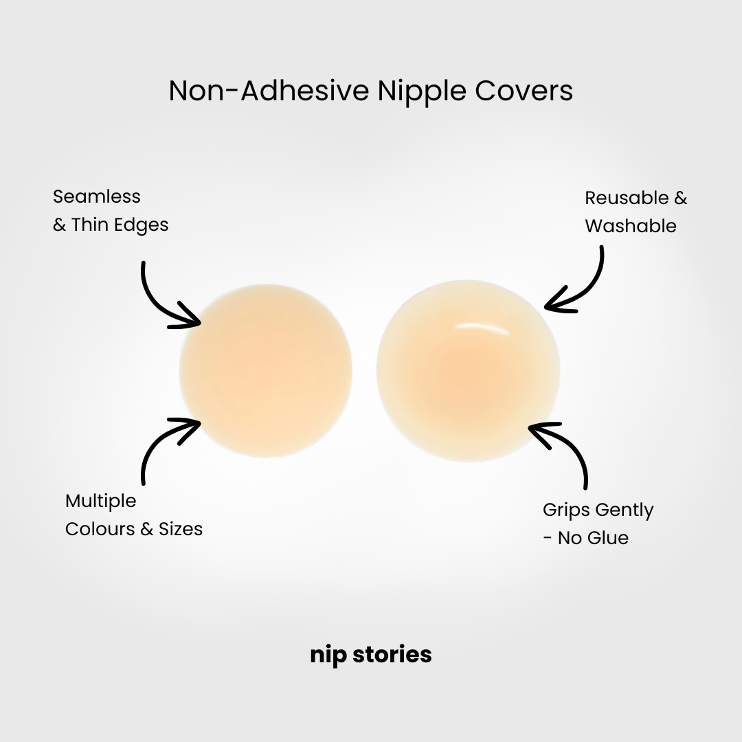 Features of non-adhesive nipple covers grippy nippys bundle